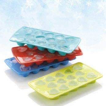 Flexible heart-shaped ice cube mold, easy to release cubes.