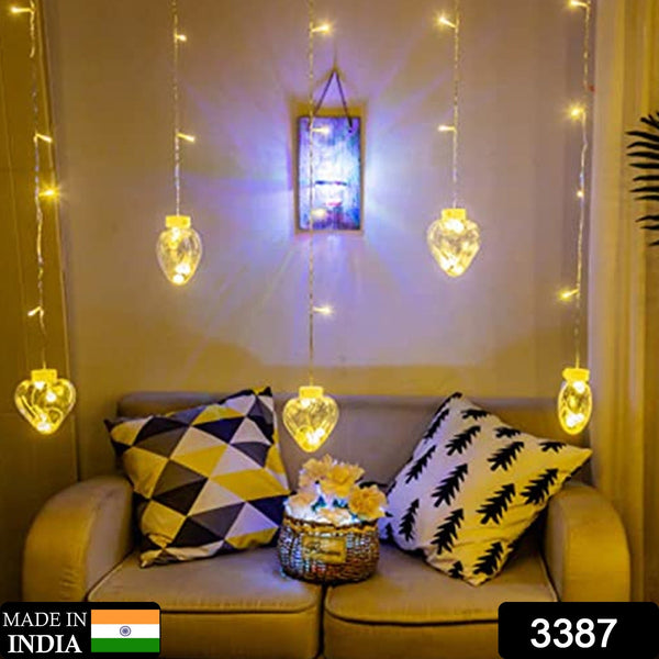 Warm white LED lights with heart-shaped wish balls