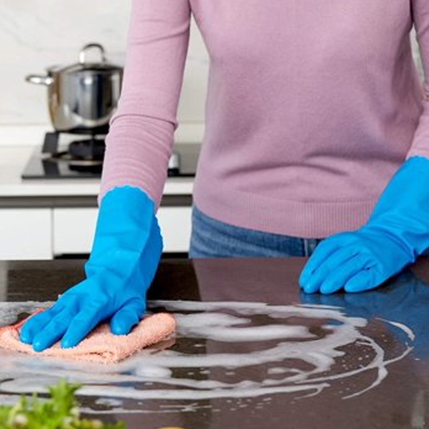 2 Pair Large Blue Gloves For Different Types Of Purposes Like Washing Utensils, Gardening And Cleaning Toilet Etc.