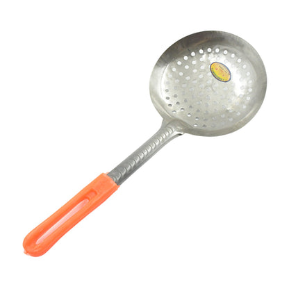 Colander Spoon, Non Slip Hand Polished Thickened Hot Pot Spoon for Kitchen for Restaurant, Stainless Steel Cooking Colander Skimmer Slotted Spoon Kitchen Strainer Ladle with Long Handle for Kitchen Cooking Baking (35 Cm)