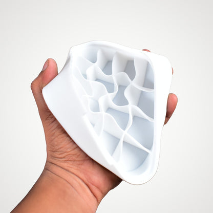 Ice storage box with easy press design