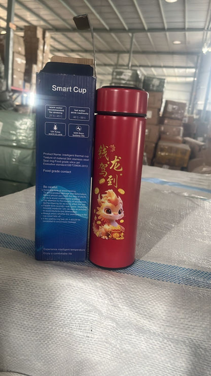 Printed Smart Vacuum Insulated Water Bottle with LED Temperature Display (1 Pc / 500 ML Approx / Multicolor)