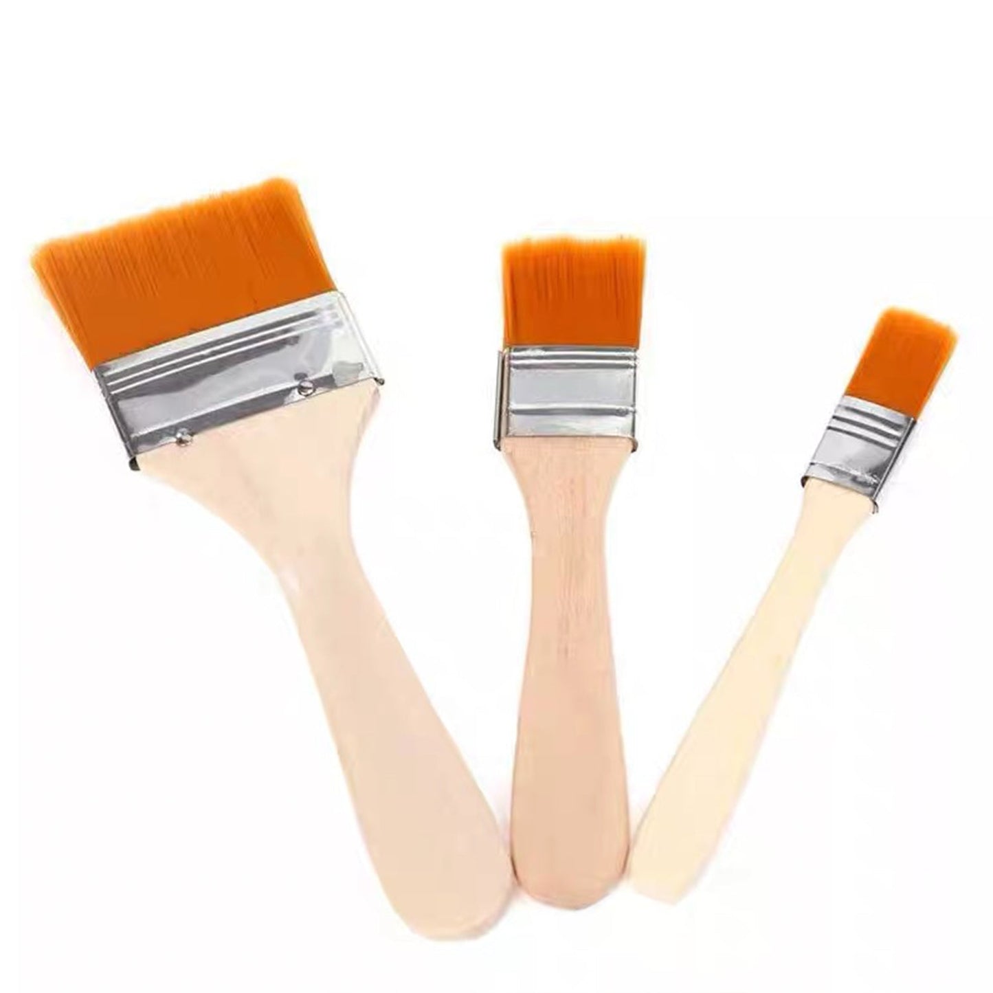 Set of 5 flat brushes for acrylic and watercolor painting