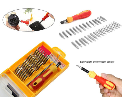 Screwdriver set with case and magnetic features