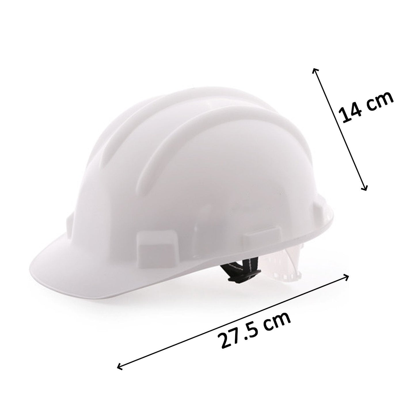 Side view of the helmet, showing its construction and design for impact resistance