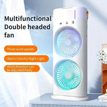 Portable Dual Fan Tower with Wide Wind Coverage, Strong Airflow, _White