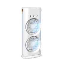 Portable Dual Fan Tower with Wide Wind Coverage, Strong Airflow, _White