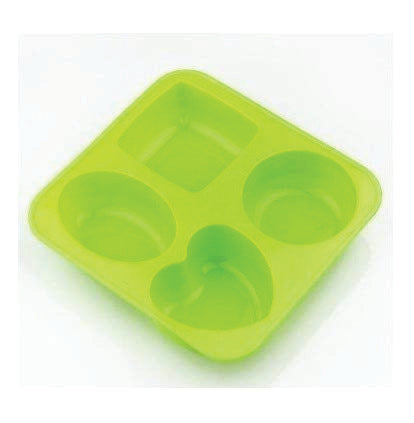 Multi-shape silicone mold set, ideal for soap making or baking mini cakes.