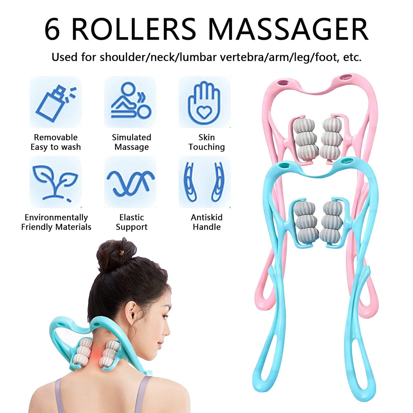 Neck & Shoulder Massager: Portable Relief for Back, Waist & More (1 Pc), Gym Equipment