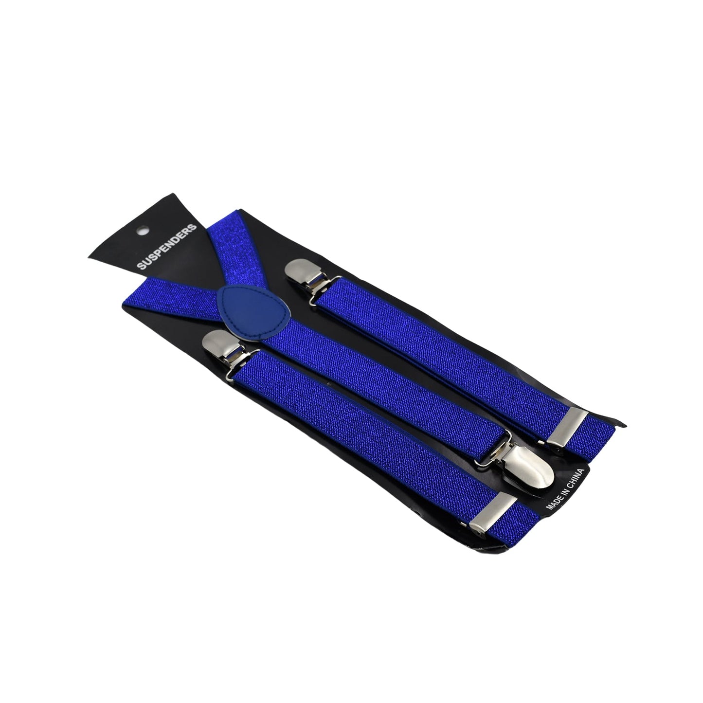 Royal blue suspenders for casual and formal wear.