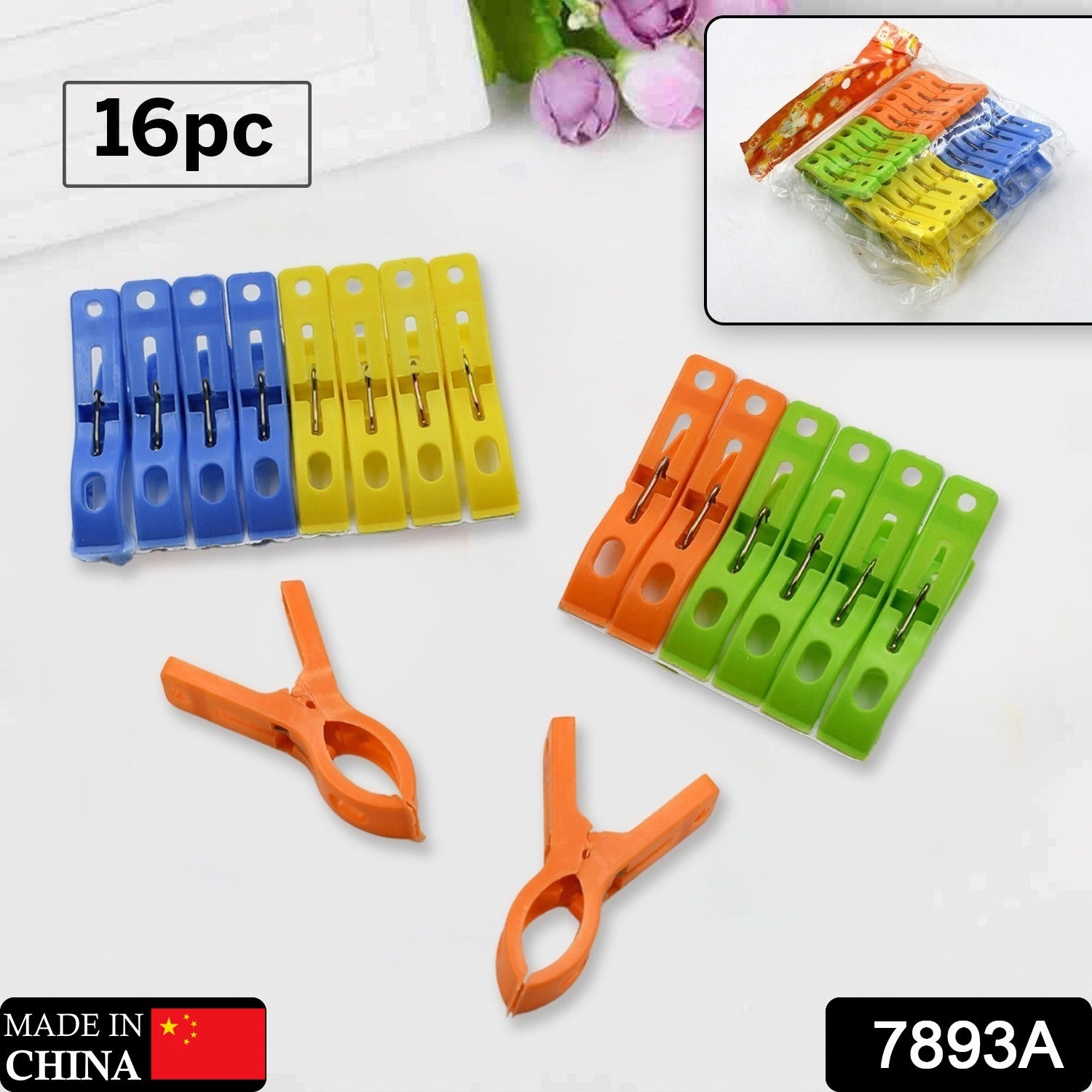 Multipurpose plastic clips for laundry and hanging