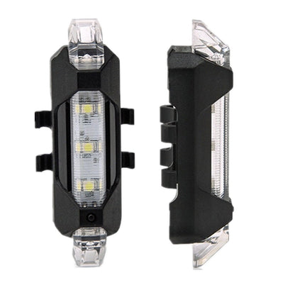 Bright white front LED light for bikes with waterproof features.