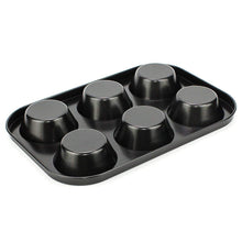 Quality non-stick tray for baking 6 cupcakes.