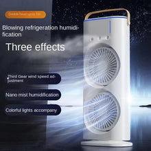 Portable Dual Fan Tower with Wide Wind Coverage, Strong Airflow, _White