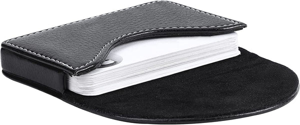 Business Card Holder, PU Leather Business Card Case Pocket Credit Card Holders, Slim Name Card Holder Magnetic Shut Business Card Carrier for Men or Women, Home & Office,