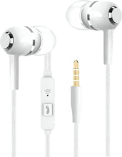 Wired Earphones with Microphone Headset Stereo Sound Quality Noise Canceling Headphones for Running/Cooking/Gym/Sports (S12 White)