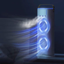 Portable Dual Fan Tower with Wide Wind Coverage, Strong Airflow, _White