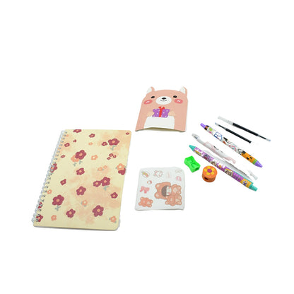 Cartoon Stationery Box  Cartoon Design School Box Book , diary , Pen , Eraser, Sharpner , Sticker & Pen Refill Student Gift School box  (1 box)