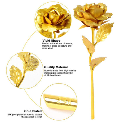 Golden rose decoration item