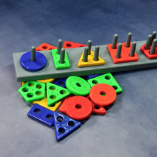 Column blocks for kids with geometric shapes and matching angles