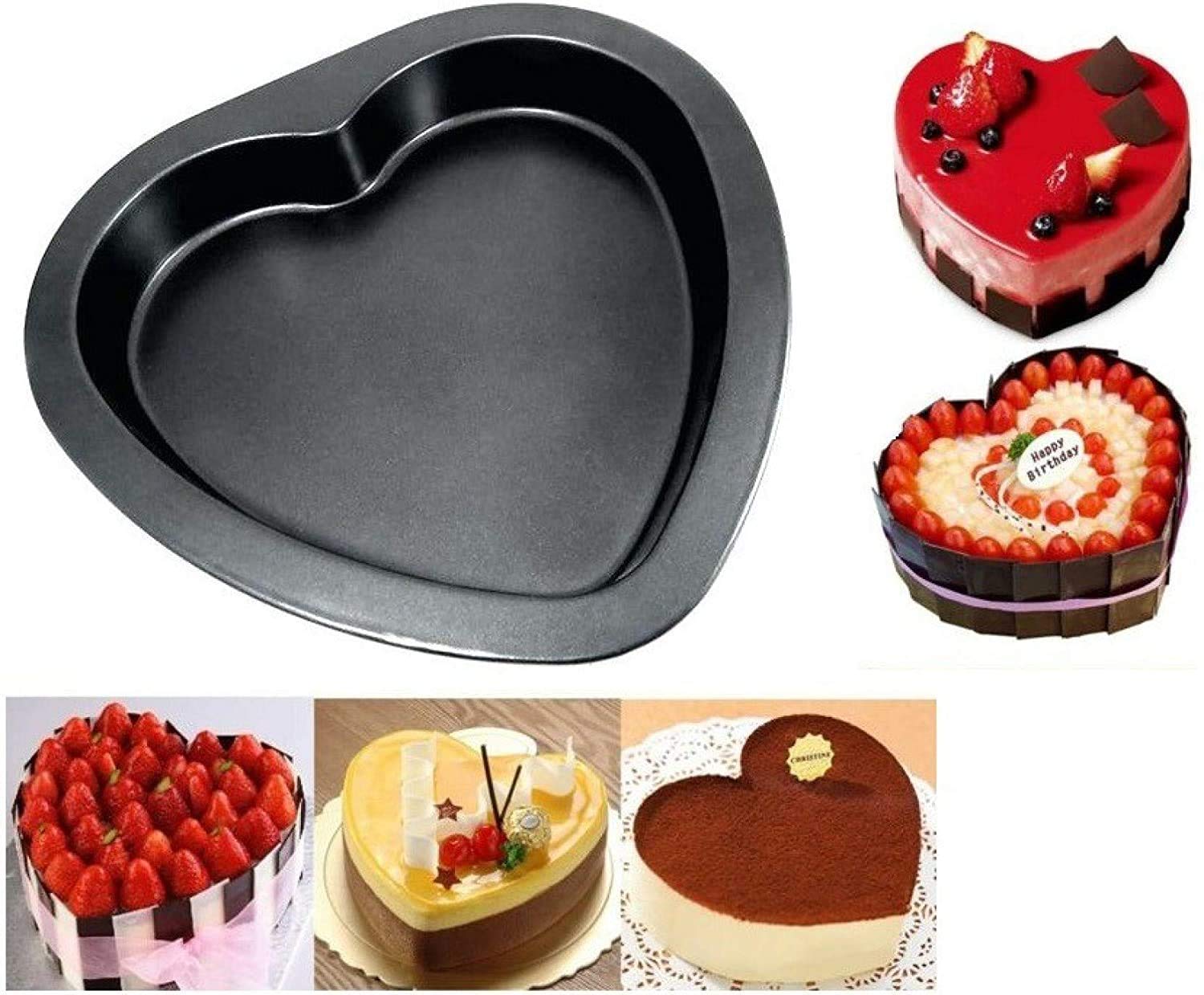 Non-stick heart-shaped steel cake mould, 23 cm.