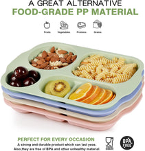 5-compartment split plates, 32 cm, shatterproof, modern design for both kids and adults.