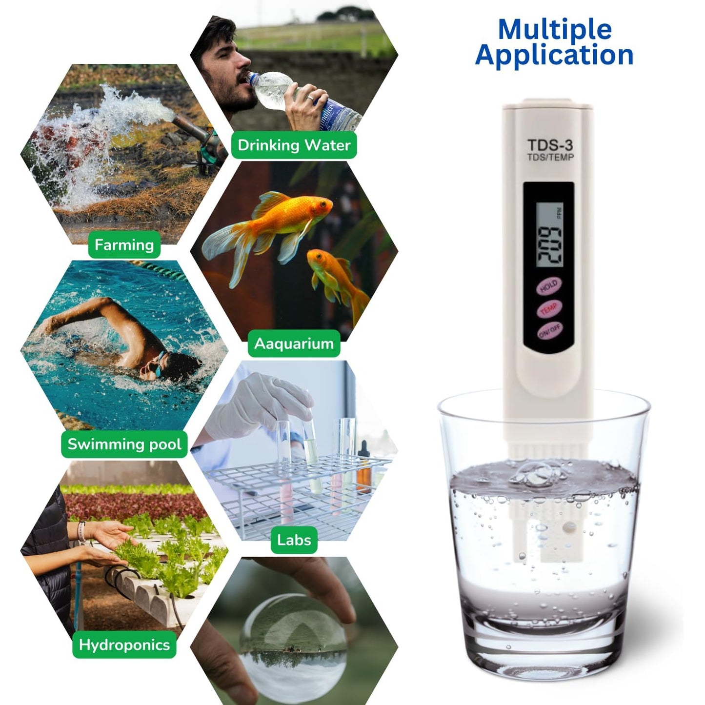 Digital TDS Meter for Water Testing | Imported Water Quality Tester for RO, Drinking Water, Aquarium & Hydroponics | High Accuracy PPM Measurement Device