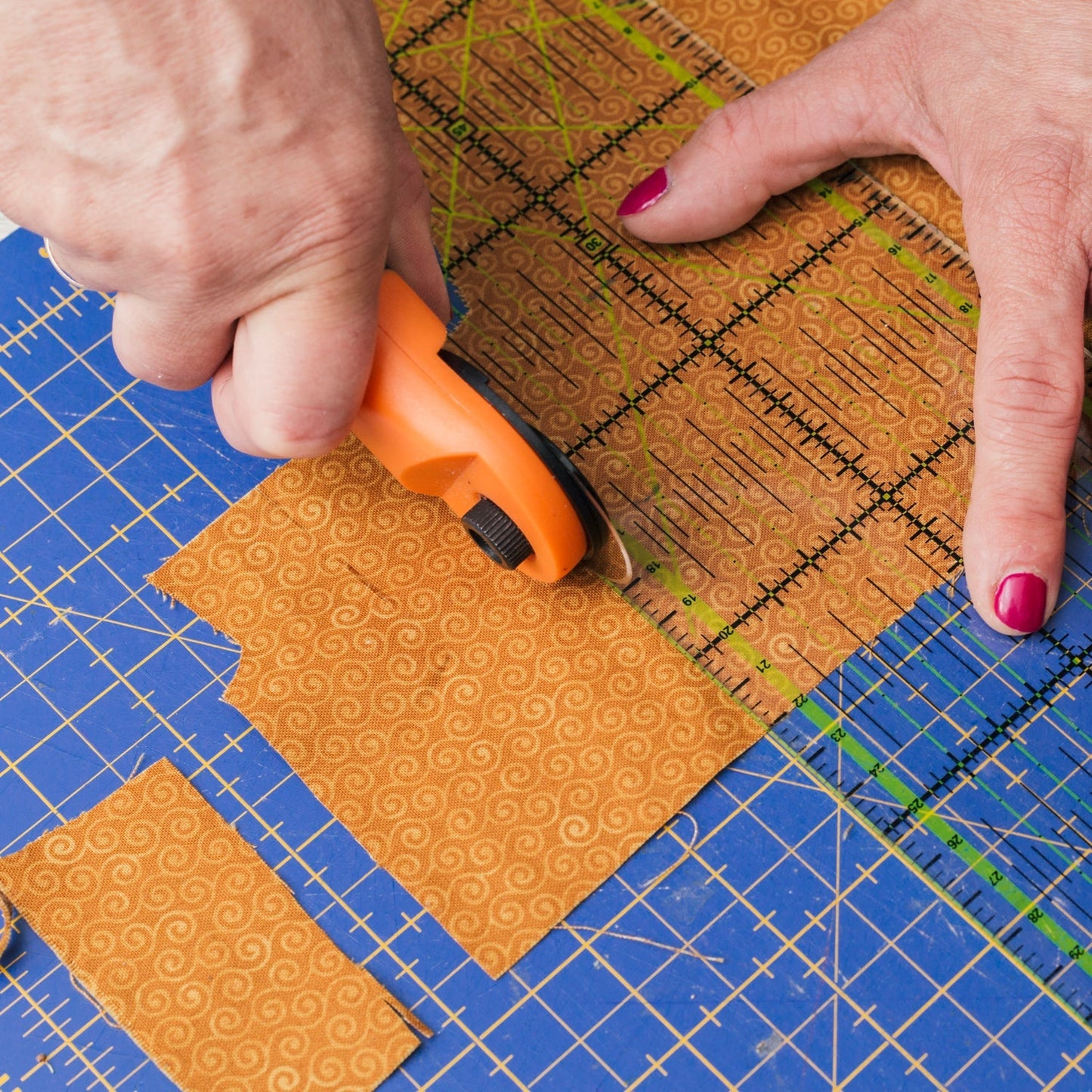 Rotary cutter for fabric and sewing use.