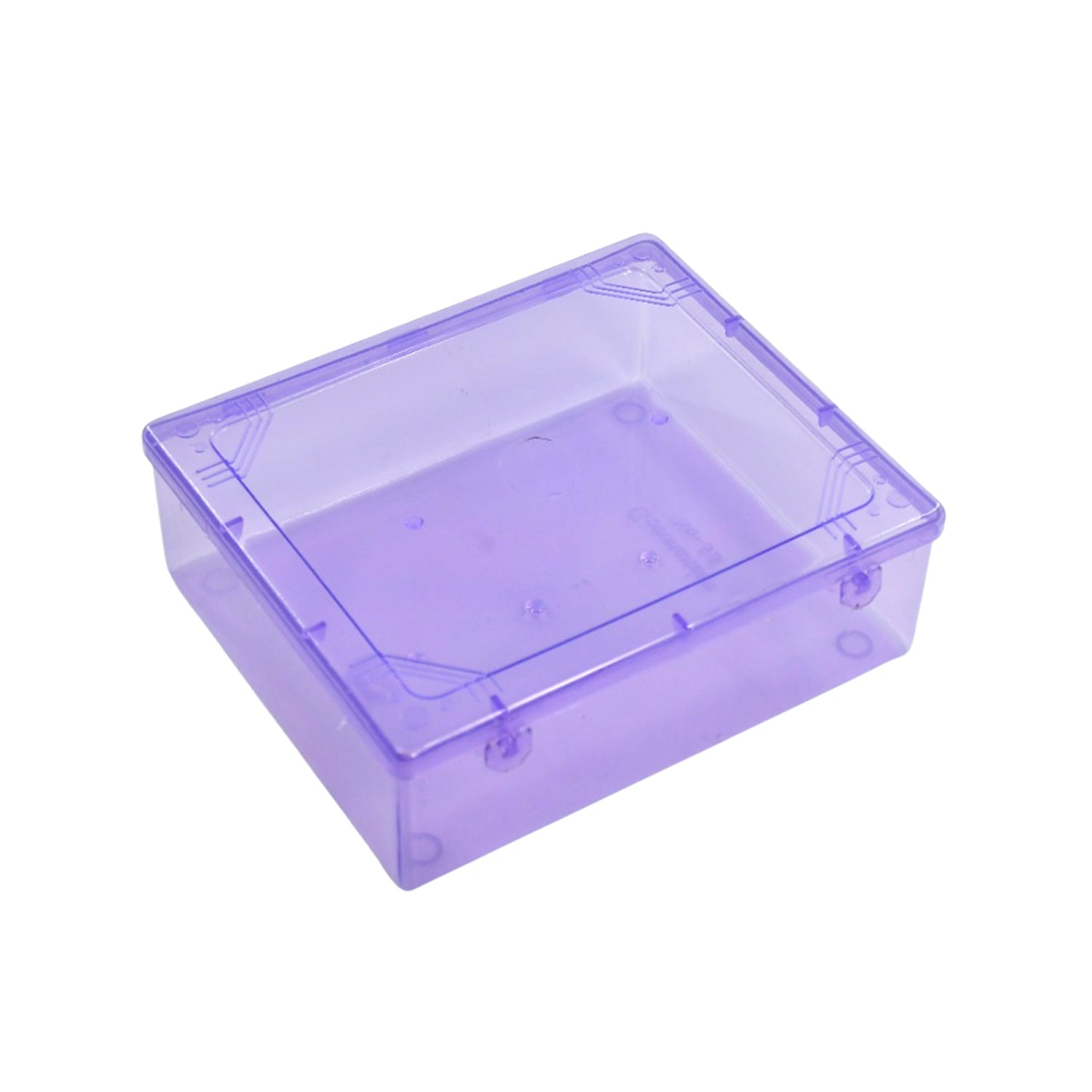 Stackable plastic storage container with a tight-sealing lid, great for organizing and storing various household items.