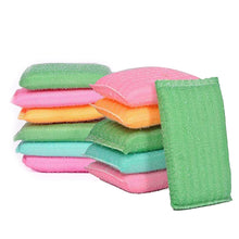 Kitchen scrubber pads, 12-pack, non-scratch for safe use on utensils.