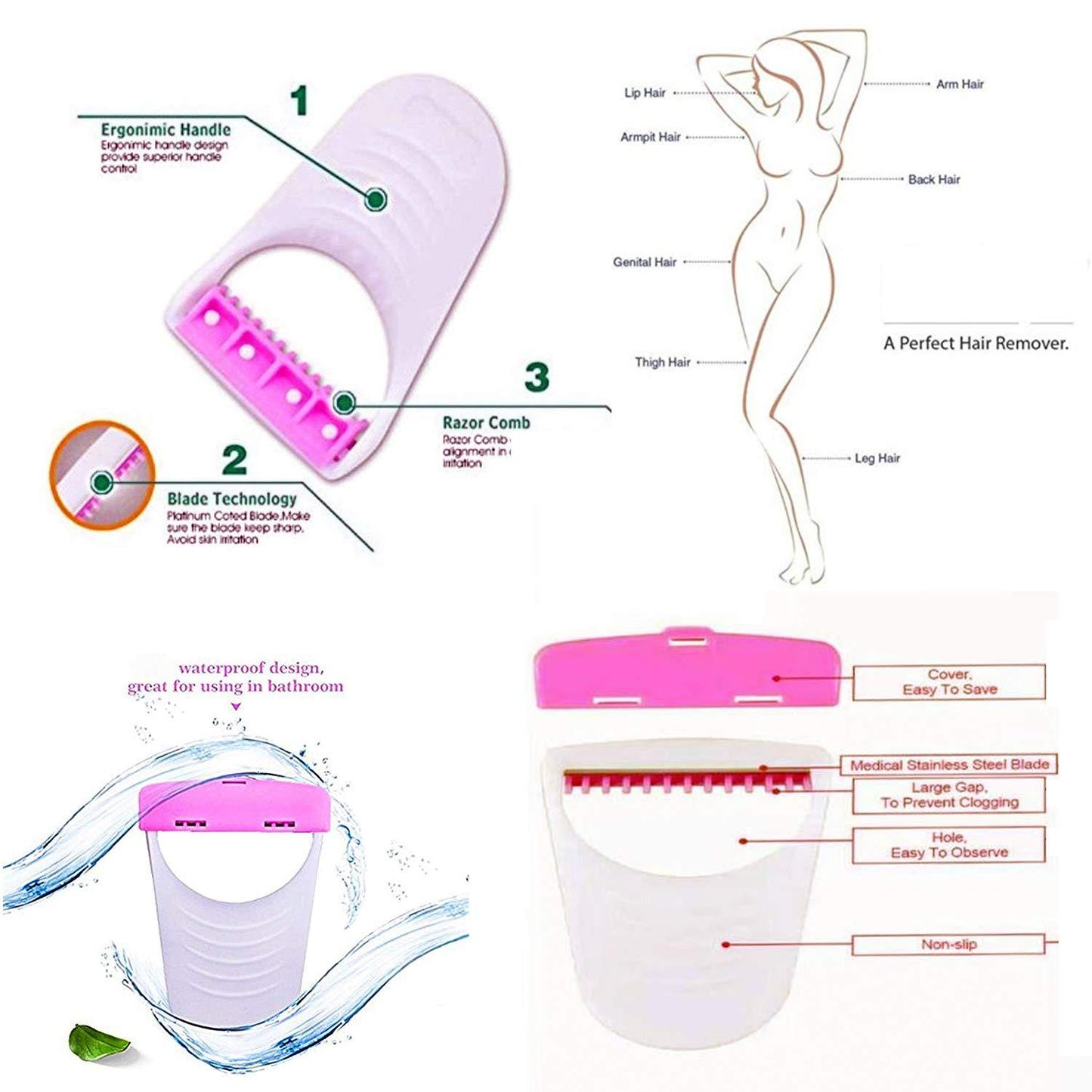 Disposable razors with protective cover for blades