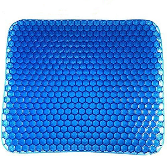 Orthopaedic seat cushion pad made of silicone flex gel, showing its ergonomic design for car seats