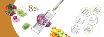 Versatile kitchen cutter and slicer with grater feature