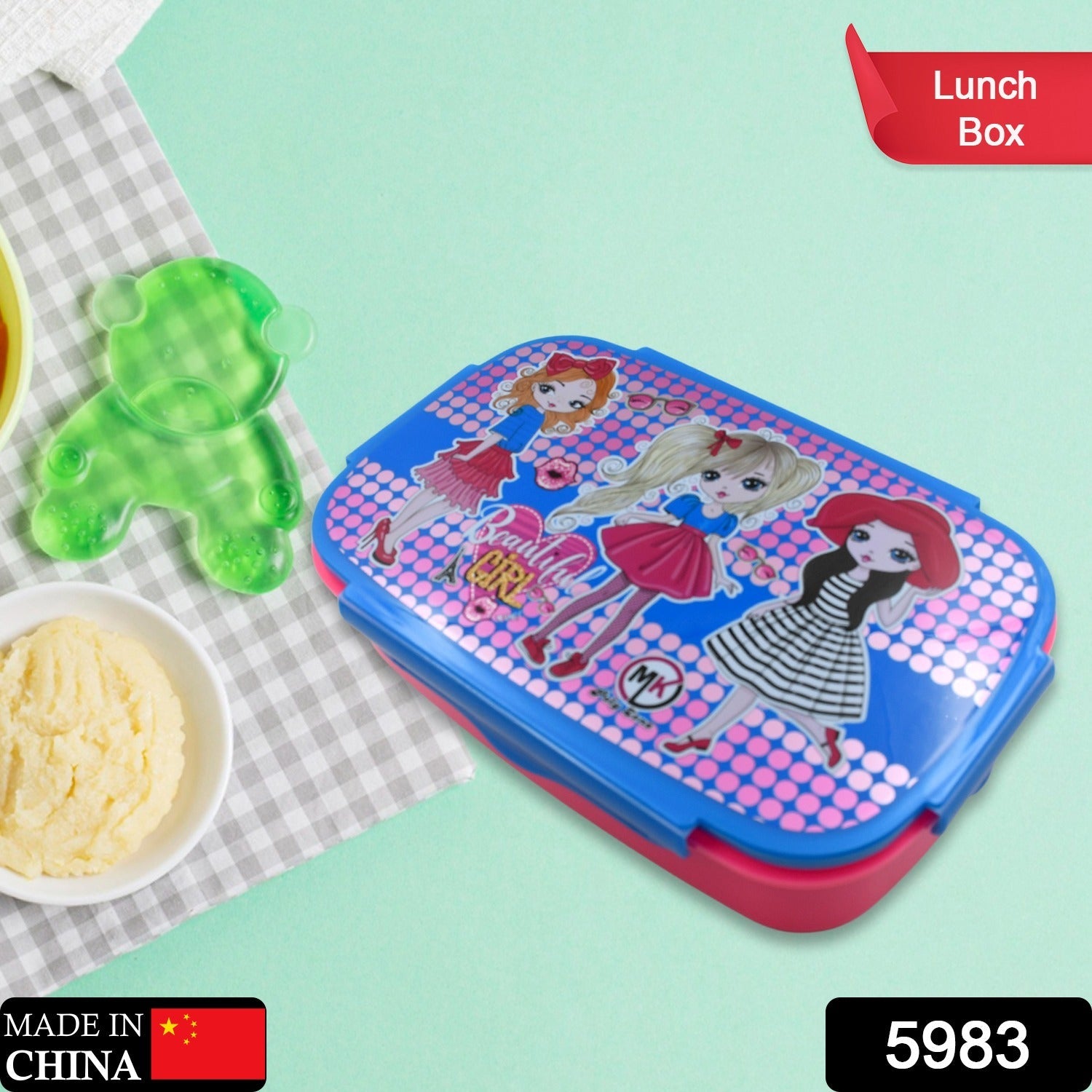 Airtight plastic lunch box for kids, includes small box