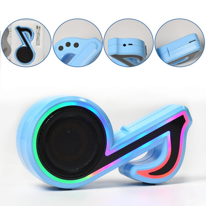 Mini Portable Music Note Shape Speaker Subwoofer Colorful Musical Note LED Lighting Sound For Creatives Gift Computer Phone Sound Equipment Bluetooth speaker (Media Player)